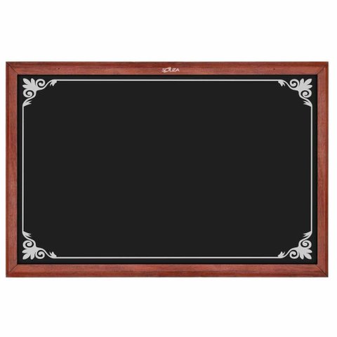 Quadro Negro Decorado Madeira 50x70cm Mogno - Souza