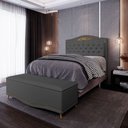 Ver imagem 2 de Cabeceira Cama Box Casal 140cm Com Calçadeira Baú Imperial J02 Suede Chumbo - Mpozenato