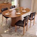 Ver imagem 2 de Kit 02 Cadeiras para Sala de Jantar Cozinha Living Estofada Dara L02 Couríssimo Preto - Lyam Decor