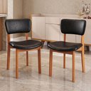Ver imagem 1 de Kit 02 Cadeiras para Sala de Jantar Cozinha Living Estofada Dara L02 Couríssimo Preto - Lyam Decor