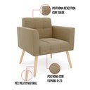 Ver imagem 6 de Kit 1 Sofá Namoradeira e 2 Poltronas Elisa Suede Pés Palito Castanho - D’Rossi Marrom Rato
