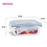 Kit 4 Pote Vidro Hermético Retangular 370ml Papinha Pequeno - 4