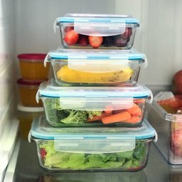 Kit 5 Potes Vidro Hermético 640Ml Marmita Fit Micro-ondas - 13