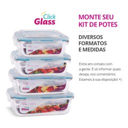 Kit 5 Potes Vidro Hermético 640Ml Marmita Fit Micro-ondas - 7