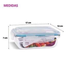 Kit 5 Potes Vidro Hermético 640Ml Marmita Fit Micro-ondas - 5