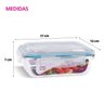 Kit 5 Potes Vidro Hermético 640Ml Marmita Fit Micro-ondas - 5