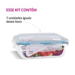 Kit 7 Potes Vidro Hermético 640Ml Marmita Micro-ondas - 2