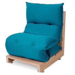 Futon de Espuma Almofada Dobrável Solteiro Azul Turquesa 170x60cm - Bf Colchões - 1