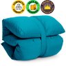 Futon de Espuma Almofada Dobrável Solteiro Azul Turquesa 170x60cm - Bf Colchões - 4