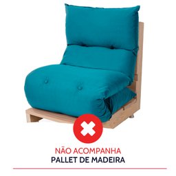 Futon de Espuma Almofada Dobrável Solteiro Azul Turquesa 170x60cm - Bf Colchões - 6