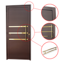 Ver imagem 3 de Porta Lambril c/Friso c/Puxador D. Super Marrom Corten Dourado 80 Brimak