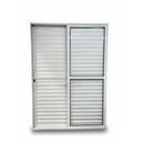 Ver imagem 3 de Porta Balcão 3 Folhas Aluminio Branco com Fechadura 2,10x1,50 Linha 25