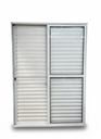 Ver imagem 3 de Porta Balcão 3 Folhas Aluminio Branco com Fechadura 2,10x1,50 Linha 25
