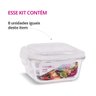 Kit 8 Potes Vidro Hermético Trava Quadrado 520ml Marmita - 2