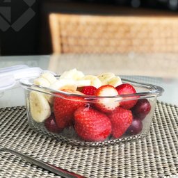 Kit 8 Potes Vidro Hermético Trava Quadrado 520ml Marmita - 8