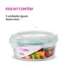 Kit 3 Potes Vidro Hermético Trava Redondo 950ml Marmita - 2