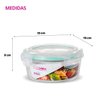 Kit 3 Potes Vidro Hermético Trava Redondo 950ml Marmita - 4