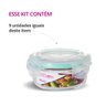 Kit 9 Potes Vidro Hermético Trava Redondo 400ml Marmita - 2