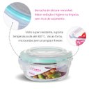 Ver imagem 3 de Kit 8 Potes Vidro Hermético Trava Redondo 400ml Marmita