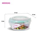 Ver imagem 4 de Kit 8 Potes Vidro Hermético Trava Redondo 400ml Marmita