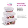 Kit 8 Potes Vidro Hermético Trava Redondo 400ml Marmita - 6