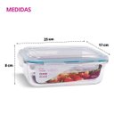 Ver imagem 4 de Kit 6 Potes Vidro Hermético Retangular 1520ml Grande