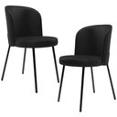 Ver imagem 1 de Kit 2 Cadeiras Sala de Jantar Estofada Gavi L02 Couríssimo Preto - Lyam Decor