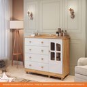 Ver imagem 7 de Cômoda Infantil 1 Porta com Janela e 4 Gavetas 100% Mdf Elô New Móveis Peroba Branco Brilho/amê