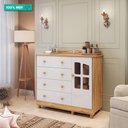 Ver imagem 2 de Cômoda Infantil 1 Porta com Janela e 4 Gavetas 100% Mdf Elô New Móveis Peroba Branco Brilho/amê