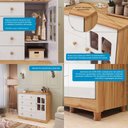 Ver imagem 4 de Cômoda Infantil 1 Porta com Janela e 4 Gavetas 100% Mdf Elô New Móveis Peroba Branco Brilho/amê