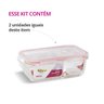 Conjunto 2 Pote Vidro Hermético Mantimentos Divisória 700ml - 2