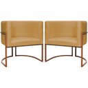 Ver imagem 1 de Kit 2 Poltronas para Sala de Recepção Luna Suede Cores Base de Ferro Bronze