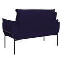 Ver imagem 3 de Poltrona Sofá Luxo Base Metal Preto Recepção Escritório Cor:azul Marinho