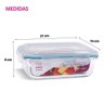 Kit 10 Potes Vidro Hermetico 1040ml Retangular - 4