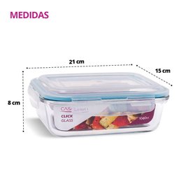 Kit 10 Potes Vidro Hermetico 1040ml Retangular - 4 Kit 10 Potes Vidro Hermetico 1040ml Retangular - 4