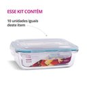 Ver imagem 2 de Kit 10 Potes Vidro Hermetico 1040ml Retangular