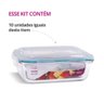 Kit 10 Potes Vidro Hermetico 1040ml Retangular - 2
