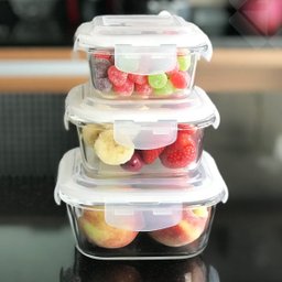 Conjunto 5 Pote Vidro Hermético Marmita Tampa Plástico 800ml - 9