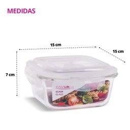 Conjunto 5 Pote Vidro Hermético Marmita Tampa Plástico 800ml - 3