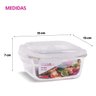 Conjunto 5 Pote Vidro Hermético Marmita Tampa Plástico 800ml - 3