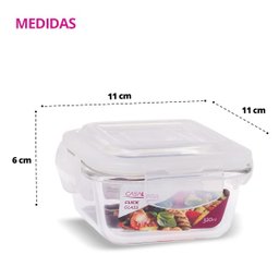 Kit 20 Potes Vidro Hermético Trava Quadrado 320ml Marmita - 3