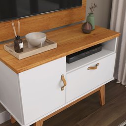 Rack Sirius 0.9:branco Acetinado/cinamomo - 4