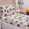 Jogo Cama Lençol Diverkids Solteiro Infantil Malha Soft 100% Algodão 2 Peças - Cachorro Pug - 1