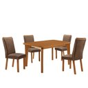 Ver imagem 2 de Mesa de Jantar Liz 120cm Tampo MDF Laminado Canto Copo com 4 Cadeiras Lisa Moderna Mobília