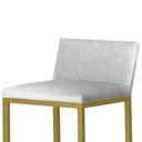 Ver imagem 5 de Kit3 Banquetas Alta Dani Reforçada Decorativa Balcão Bancada Cozinha Bar Base Dourada Courino Branco