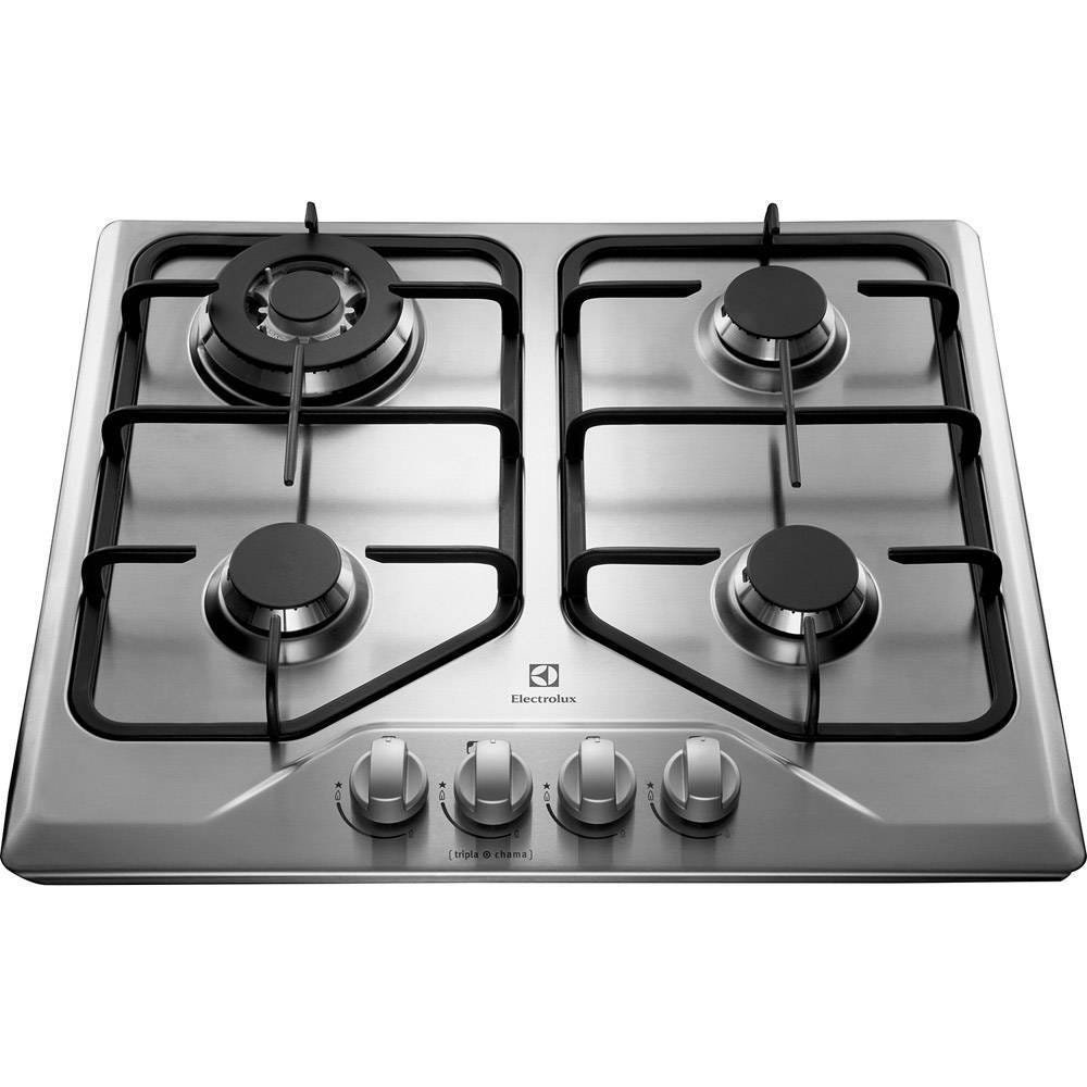 Cooktop à Gás Electrolux 4 Bocas Gt60x Bivolt Inox MadeiraMadeira