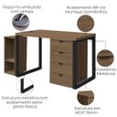Ver imagem 3 de Conjunto Escritorio Industrial 3 Peças 120 Cm Frame Munique Kappesberg
