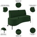 Ver imagem 3 de Sofá 2 Lugares 160cm Pés Aço Preto Tamar K04 Veludo Verde - Mpozenato