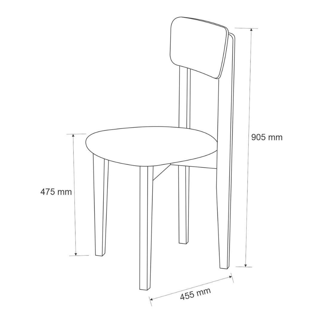 Conjunto Mesa Cadeiras 80cm Mdf Pinus Estofado Sofisticado:preto - 4