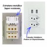 Tomada Fonte Usb de Parede Universal com Duas Usb Duas Tomadas Bivolt A8-2u2c - 3